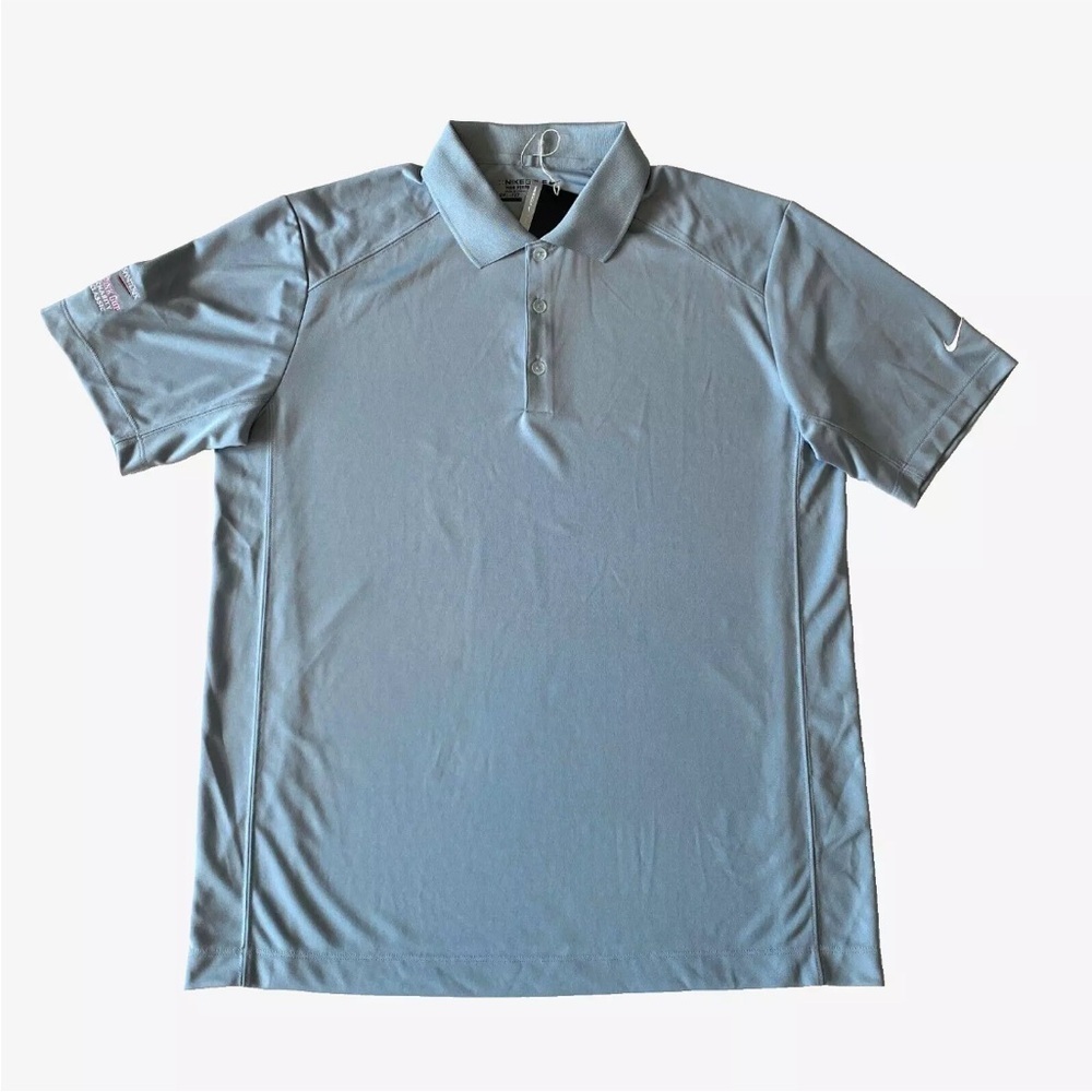 NWT Nike Golf Tour Performance Dri-Fit Polo Gray Standard Fit Size L Logo
